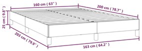 Estrutura de cama 160x200 cm tecido cinzento-escuro