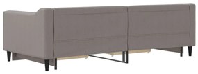 Sofá-cama c/ gavetão/gavetas 90x200 cm tecido cinza-acastanhado