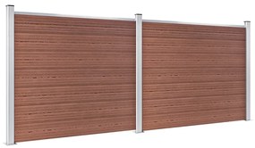 Conjunto painel de cerca 353x146 cm WPC castanho