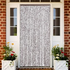 Cortina anti-insetos 100x230 cm chenille castanho e bege