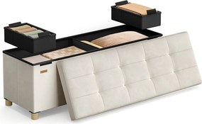 Banco com espaço de arrumação 38 x 110 x 40 cm bege