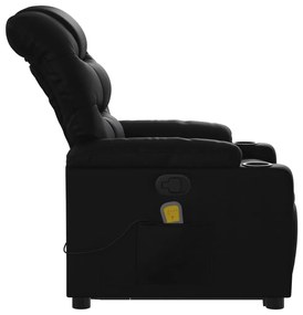 Poltrona massagens reclinável elevatória couro artificial preto