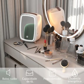 Mini Frigorífico de Cosméticos 6L Frigorífico de 9V com Porta com Espe