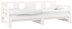 Estrutura sofá-cama de puxar pinho maciço branco 2x(90x190) cm