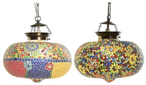 Candeeiro de Teto Dkd Home Decor 32 X 32 X 26 cm Cristal Multicolor 25 W (2 Unidades)