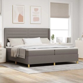 vidaXL Cama Box com colchão taupe 200x200 cm, tecido