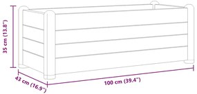 Canteiro elevado para jardim PP 100x43x35 cm moca