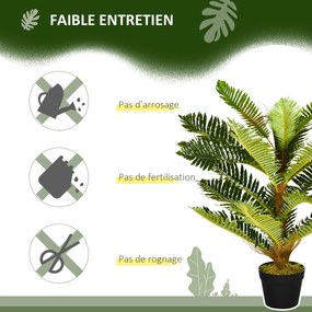 Palmeira artificial de 85 cm com 18 folhas grandes, muito realista, vaso incluído Verde