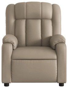 Poltrona massagens reclinável elétrica couro artif. cappuccino