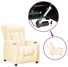 vidaXL Poltrona elevatória couro artificial cor creme