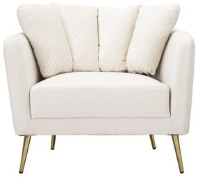 POLTRONA KIEV 88X77X74 CM CREME E DOURADO