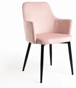 Cadeira Puan Veludo - Rosa