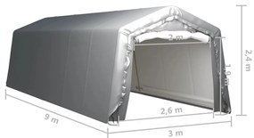Tenda de armazenamento 300x900 cm aço cinzento