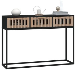 Mesa consola 105x30x75 cm derivados de madeira e ferro preto