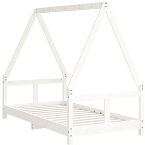 Estrutura de cama infantil 80x160 cm pinho maciço branco