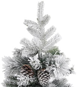 Árvore de Natal c/ flocos de neve e pinhas 225 cm PVC e PE