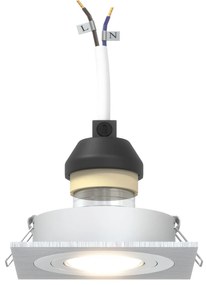 Spotlights embutidos 6 pcs Quadrado GU10 Prateado 91x91 mm