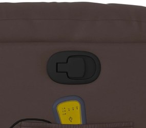 Poltrona de massagens reclinável couro artificial castanho