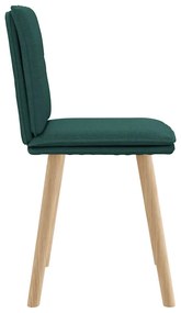 Cadeiras de jantar 2 pcs tecido verde-escuro