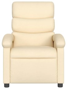 Poltrona de massagens reclinável tecido cor creme