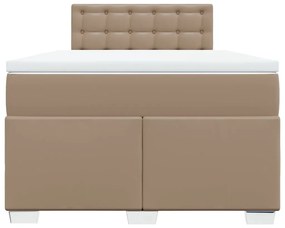 Cama com molas/colchão 120x200 cm couro artificial cappuccino