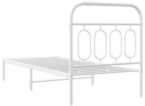 Estrutura de cama com cabeceira 90x200 cm metal branco