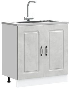 Armário baixo lavatório Kalmar 80x46x81,5 cm cinzento betão