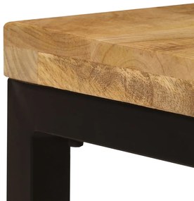 Mesa de centro 100x50x35 cm madeira de mangueira maciça e aço