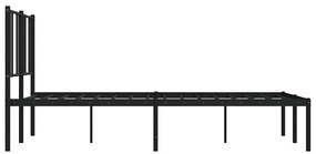 Estrutura de cama com cabeceira 135x190 cm metal preto