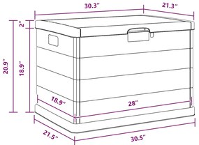 Caixa de Armazenamento para Jardim - Antracite, 77,5 x 54,5 x 53 cm, P