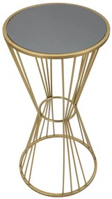 MESA APOIO REDONDA Ø 40X80 CM DOURADA