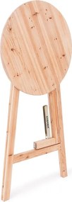 Mesa dobrável alta em madeira maciça Ø80 x 111 cm Castanho