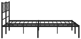 Estrutura de cama com cabeceira 140x190 cm metal preto