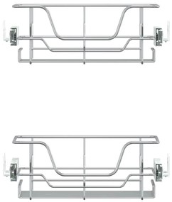 Cestos de arame removíveis 2 pcs 45 cm prateado