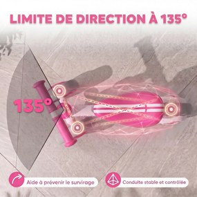 Bicicleta de Equilíbrio para Bebé, 51 x 22 x 36 cm, Assento Ajustável, Rosa