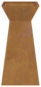 Vasos de pilar de jardim da , 2 peças com tigela de 35x35x73 cm em aço