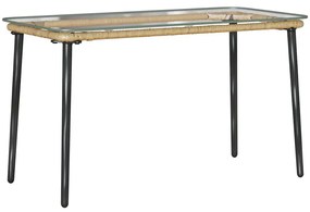 Mesa de Jardim Natural 80 x 40 x 45 cm Rattan Sintético