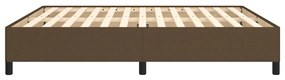 Estrutura de cama sem colchão 180x200 cm tecido castanho-escuro