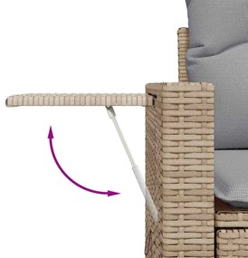Conjunto de Sofá de Jardim vidaXL 10 Peças com Almofadas Bege Vime Sin