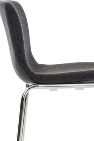Conjunto de 2 bancos de bar Hoover em tecido e com estrutura cromada 43 x 100 x 48 cm Cinzento escuro