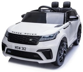 Range Rover Velar Carro elétrico infantil 12v, módulo de música, assento de couro, pneus de borracha EVA Branco