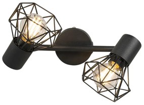 Candeeiro de teto inteligente preto rotativo e inclinável incl. 2 Wifi P45 - Mosh