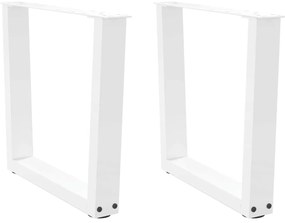 Pés para mesa de centro em V, 2 peças, branco, 50x (42-43,3) cm, aço