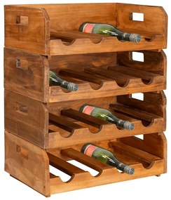 Garrafeiras para 16 garrafas 4 pcs madeira de mogno maciça