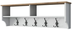 Cabide de Entrada P2 – Branco e Nogueira – 120x37,2x22,2 cm