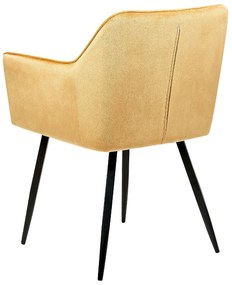 Conjunto de 2 cadeiras de veludo amarelo mostarda JASMIN Beliani