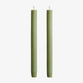 Pack De 2 Velas Decorativas Soraia Verde Lima - Sklum