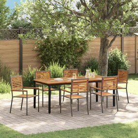 vidaXL Conjunto de Jantar para Jardim Conjunto de 4 Cinza, Castanho