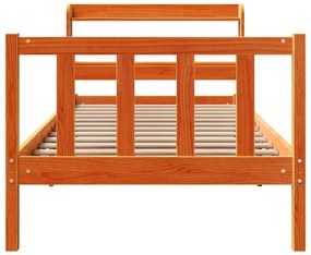 Estrutura cama c/ cabeceira 90x200 cm pinho maciço castanho-mel