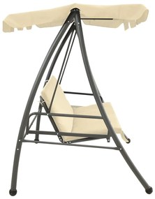 Baloiço de jardim com toldo branco areia